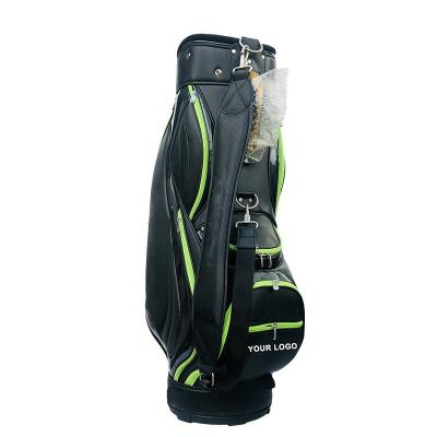 China Outdoor Golf Activity Leather And Nylon Golf Bag Customized Logo Waterproof Personalized Staff High Quality Golf Bag for sale