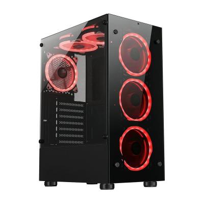 China With fan tempered glass gaming computer /pc case cabinet for sale