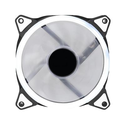 China Computer Case Good Quality 120mm Single Ring Hot Selling White Led Lighting Fan for sale