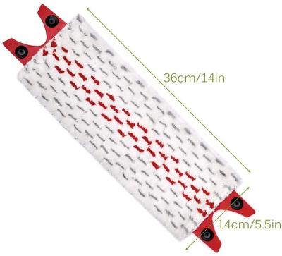 China Red+grey Rectangle 41x14cm Microfiber Mop Pad Fit Vileda 2in1 Ultramat Lazy Flat Pad Viable Special Hot Selling Lazy Pad for sale