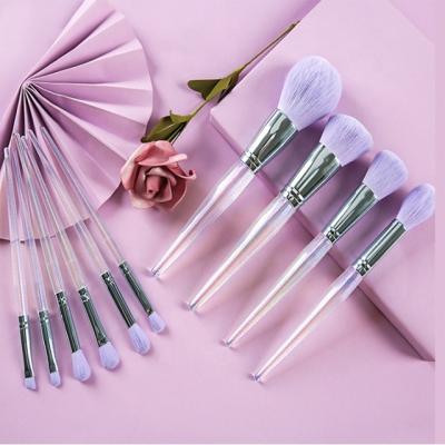 China Angular Blush High Quality Soft Hair Cosmetic Brush 10 Full Set Purple Cosmetic Brush for sale