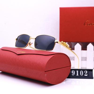 China 2022 Designer Fashion Sunglasses Sunglass Famous Brand With Box New Top Quality Small PantherMetal Glasses Luxury Men Women Frame Sunglasses for sale