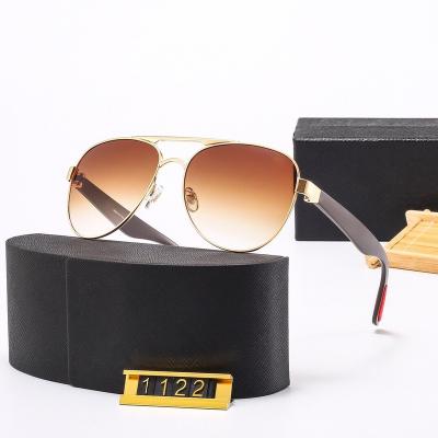 China Fashion Sunglasses 1122 Retro Oversized Round Glass Gold Plated Metal Frame TAC Polarized Eyewear For Unisex Sunglasses for sale