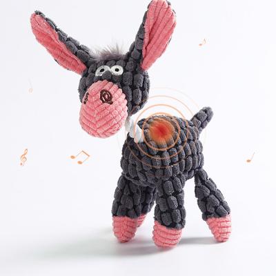 China Fun Donkey Shape Stuffed Plush Pet Viable Hot Selling Interactive Pop-Making Toy For Dog for sale