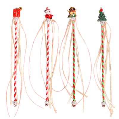 China Viable Color Christmas Cat Stick with Colorful Bells and Ribbonsl on the Head for sale