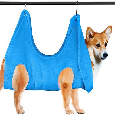 China Sustainable Pet Bathing Ear / Eye Care Dog Hammock Restraint Bag Pet Grooming Hammock for sale