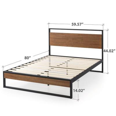 China High Quality Wooden Storage Slat Bed Frame Metal Bed Frame Bed Base Bedroom Furniture for sale