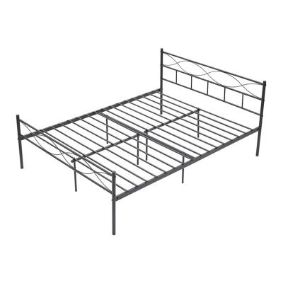 China Heavy Duty Twin Bed Kids Platform Bed Metal Foldable Steel Slat Design Bed For Room for sale