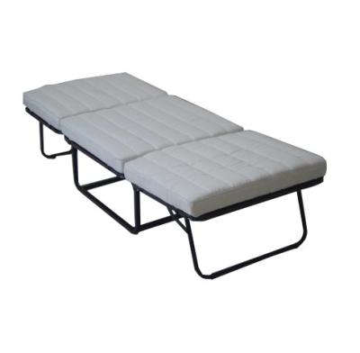 China Metal Bed Portable Rollaway Hotel Extra Folding Bed With Mattress for sale