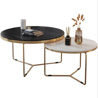 China Modern Marble Interlocking Table Top Coffee Table Sets Design Center Round Coffee Table For Living Room for sale