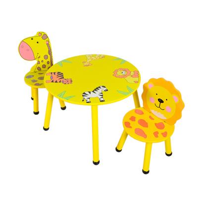 China Customized Wooden Kids Furniture Wooden Kids Round Table And Chair Set for sale