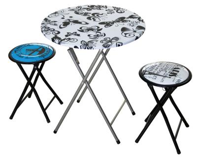 China Metal Portable Metal Folding Table and Wooden Chair Set Wholesale for sale