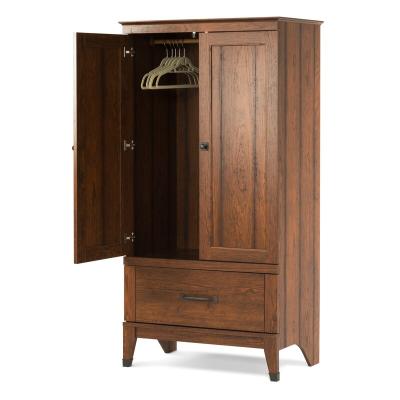 China KD Wooden MDF Small Board Wardrobe Clothes Cabinet Two Doors for sale