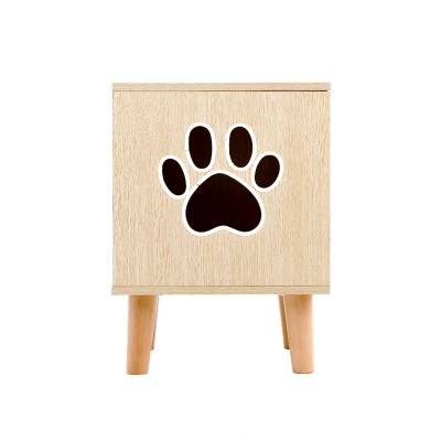 China HOUSES Custom Wooden Cute Cat Bed Living Room Pet Side Table Cage Furniture for sale