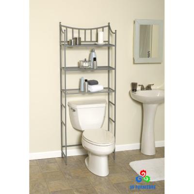 China 3 Layer Bathroom Rack Metal Frame Wire Free Standing Bathroom Shelf For Sale for sale