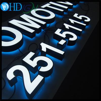 China Stores Led Backlit LED Sign Illuminated 3D Acrylic Letter Frontlit And Signage Customizable for sale