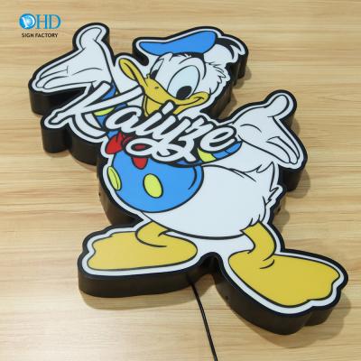 China Stainless Steel Shop Entrance Neon Sign Wall Mounted Advertising Display Led Light Box Illuminated Acrylic Outdoor Signboard for sale