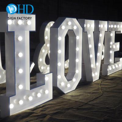 China Stores Factory Double Led Wedding Decorative 4ftmr And Ms Italy Marquee Letters Backdrop Light for sale