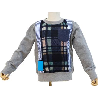 China Regular Factory Outlet Boy Kids Cotton Polyester Knitted Crewneck Pullover Coats for sale