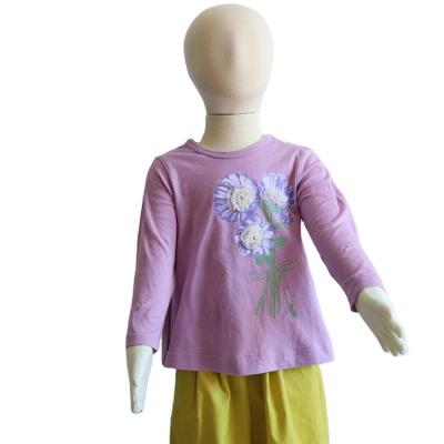 China Custom Made 100% Cotton China Distributor 3D Mesh Embroidered Clothing For Girl Children Kids Clothes for sale