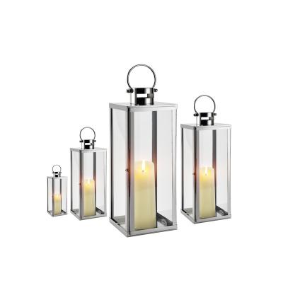 China Home Decoration Best Price Garden Vintage Metal Lantern 4 Pieces With Flameless Candle for sale