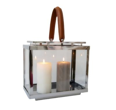 China Wedding Gold Rectangle Candle Holder Stainless Steel/Home Decoration/Wedding Candle Holder Lantern Set Home Decoration Metal Stainless Steel For Candles Event Home Decoration for sale