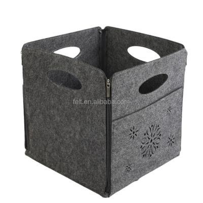 China 2018 Durable Trending Handmade Folding Products Storage Baskets Felt Bags for sale