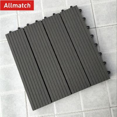 China WPC decking tile wood plastic composite DIY tile interlocking floor for garden for sale