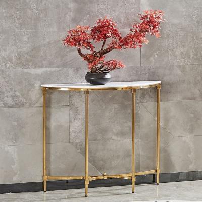 China Wholesale Adjustable Modern Simple Modern Minimalist Nordic Luxury Altar Table Light Semicircular Marble Console Table (Other) for sale