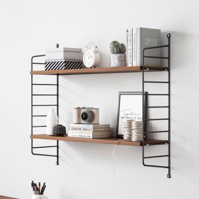 China Wholesale Minimalist Japanese Modern Simple Modern Wall Mounted Storage Rack Wall Rack Living Room Bedroom Furniture MDF Wall Shelf for sale