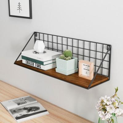 China Wholesale Minimalist Nordic Japanese Industrial Shop Furniture Living Room Shelf Wall Storage Rack MDF Wall Mounted Rack for sale