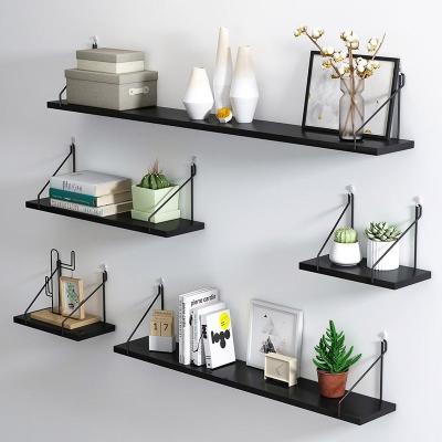 China Wholesale Minimalist Nordic Modern Simple Wall Mounted Storage Rack Wall Shelf Living Room Bedroom Furniture Hanging MDF Wall Rack for sale