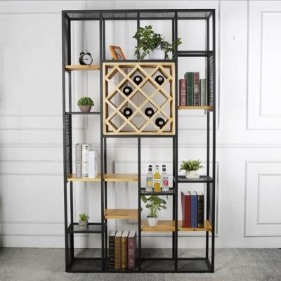 China Wholesale Fashion Good Quality Living Room Furniture Metal Iron Room Divider Shelf Wine Display Rack (Other) for sale