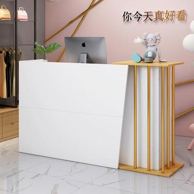 China Wholesale Nordic Simple Fashion Store Furniture Large Storage Checkstand Wooden Cashier Desk Wmt-78110 for sale