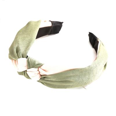 China Wholesale New Pattern Attractive Fabric Knot Color Contrast Women Summer Accessories Headbands Volume for sale