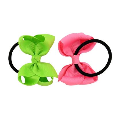 China European and American style wholesale cute handmade nylon ribbon hangers blue baby hair band hair ties ponytail holder elastic band for sale