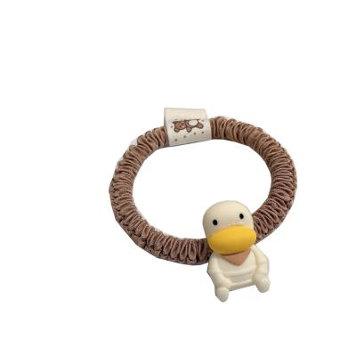 China Cute Attractive Design Hair Ties Elastic Hair Bands For Girls Kids Brown Resin Beige Bear Elastic Hair Band for sale