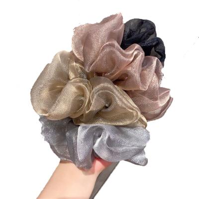 China Large Size Elastic Stretch Organza Wig Band Girls Elastic Hair Bands Fashionable Tie Over Waist Scrunchies Designer Elastic Bands for sale