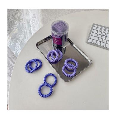 China Peri Violet Blue Rubber Band Hair Same Telephone Wiring Coil Hair Ties Most Popular Hair Tie 2022 for sale