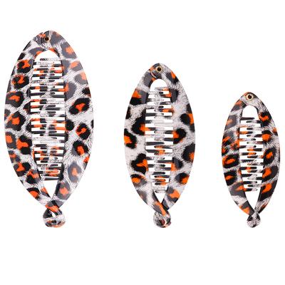 China Fashion Hot Selling Girls Heat Transfer Hair Banana Clip Strong ABS Leopard Banana Clip for sale