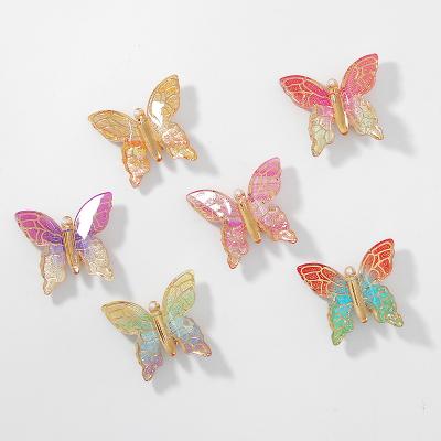 China Japan and Korean Style Best Selling Women Accessories Hair Clips Metal Platypus Butterfly Colorful Gold Hair Clip for sale