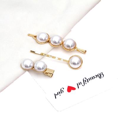 China 3 Pcs CISS Hair Jewelry Metal Clever Casual Korean Bridal Bridal Clips For Rhinestone Crystal Pearls Hair Clip Hair Set for sale