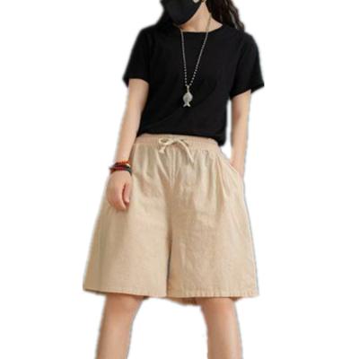 China High Waist QUICK DRY Elastic Women's Good Quality Shorts Drawstring Wide Leg Shorts for sale