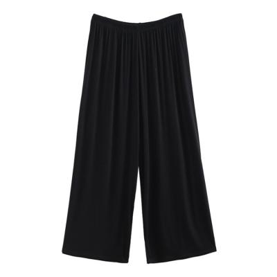 China 2021 New Elastic Waist Breathable Modal Wide Leg Pants Plus Size Sports Yoga Cropped Pants for sale