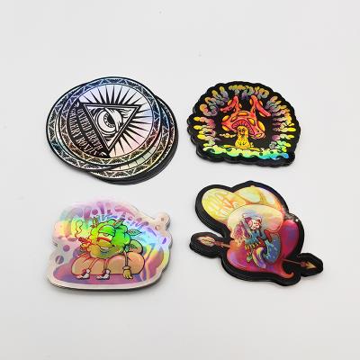 China Custom Adhesive Waterproof Vinyl Hologram Sticker Printing Permanent Holo Die Cut Stickers for sale