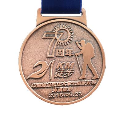 China China Factory Direct Custom Metal Medals Soft Enamel Round Silver Copper Zinc Alloy Sports Medals Enamel Gold Competition for sale