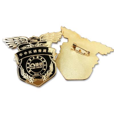 China Security China New Design Company Logo Custom Name Badges 3d Pin Soft Enamel Gold Plated Pin Name Tag for Men/Women Suit for sale