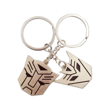 China Custom Creative Transformers Couples Promotion Gift Car Key Chain Metal Piece Pendant Key Ring for sale