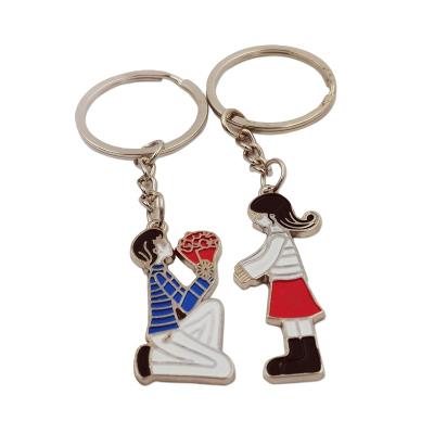 China Custom Promotion Metal Painting Enamel Drops Stick Key Chain Cartoon Character Custom Pendant Creative Custom Key Chain for sale