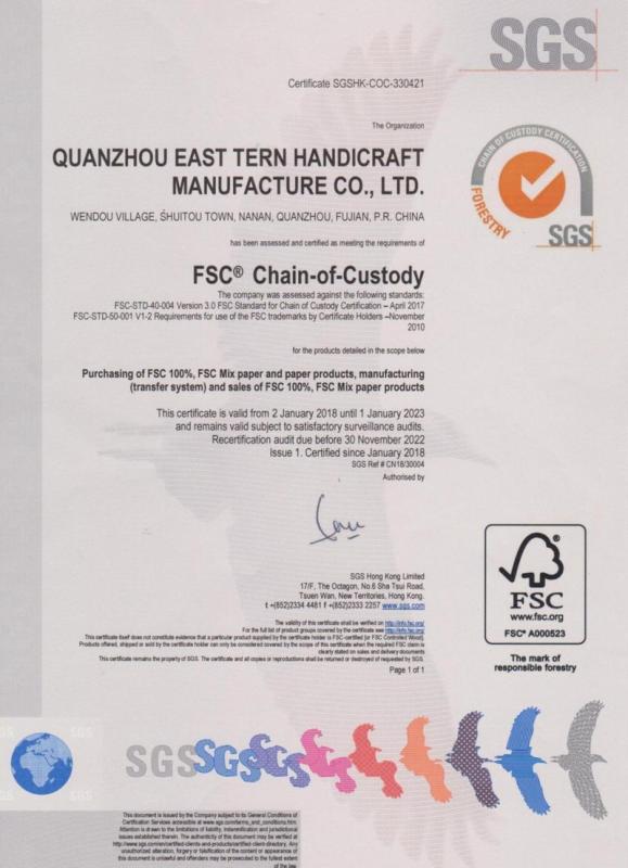 FSC - Quanzhou East Tern Handicraft Manufacture Co., Ltd.